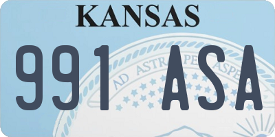 KS license plate 991ASA