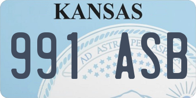KS license plate 991ASB