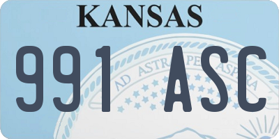 KS license plate 991ASC