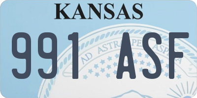 KS license plate 991ASF
