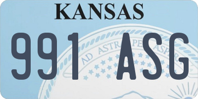 KS license plate 991ASG