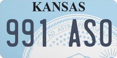 KS license plate 991ASO