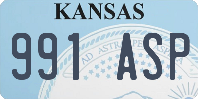 KS license plate 991ASP
