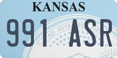 KS license plate 991ASR
