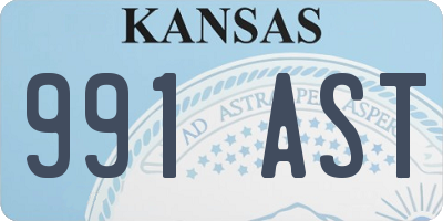 KS license plate 991AST