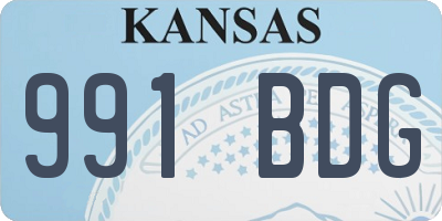 KS license plate 991BDG