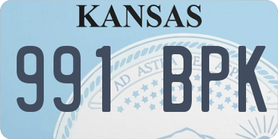 KS license plate 991BPK