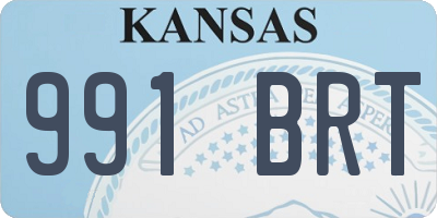 KS license plate 991BRT