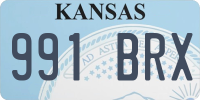 KS license plate 991BRX