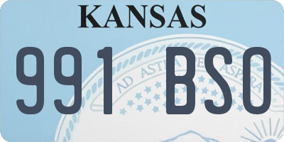 KS license plate 991BSO