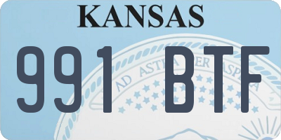 KS license plate 991BTF