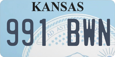 KS license plate 991BWN