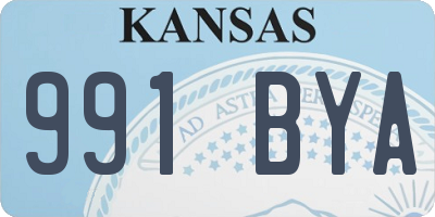 KS license plate 991BYA