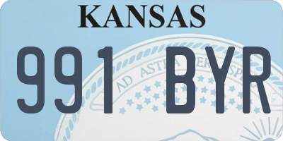 KS license plate 991BYR