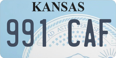 KS license plate 991CAF