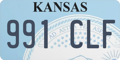 KS license plate 991CLF