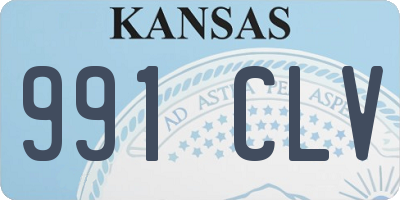 KS license plate 991CLV