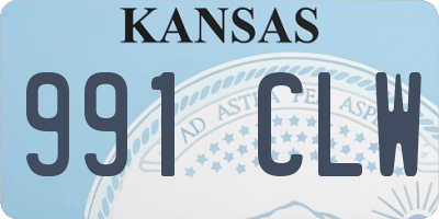 KS license plate 991CLW