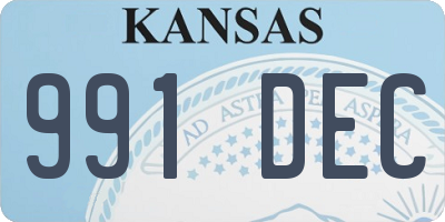 KS license plate 991DEC