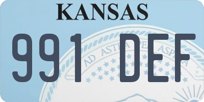 KS license plate 991DEF