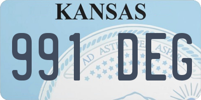 KS license plate 991DEG