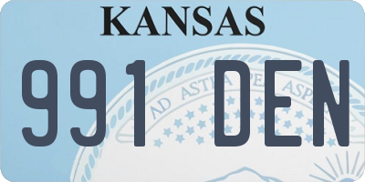 KS license plate 991DEN