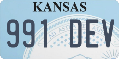 KS license plate 991DEV
