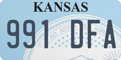 KS license plate 991DFA