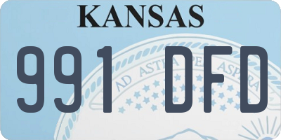 KS license plate 991DFD