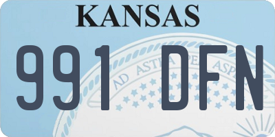 KS license plate 991DFN