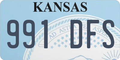 KS license plate 991DFS