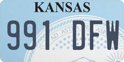 KS license plate 991DFW