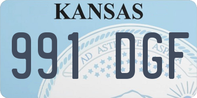KS license plate 991DGF