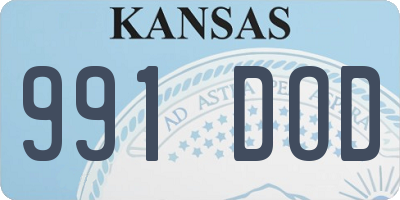 KS license plate 991DOD