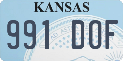 KS license plate 991DOF