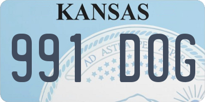 KS license plate 991DOG