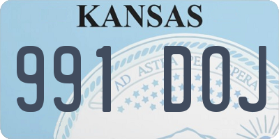 KS license plate 991DOJ