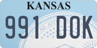 KS license plate 991DOK