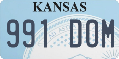 KS license plate 991DOM