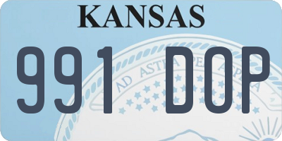 KS license plate 991DOP