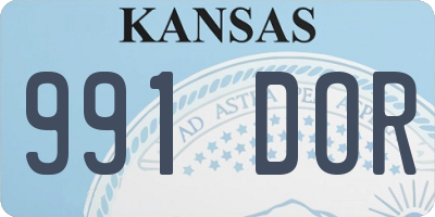 KS license plate 991DOR