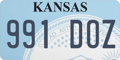 KS license plate 991DOZ