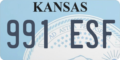 KS license plate 991ESF