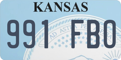 KS license plate 991FBO