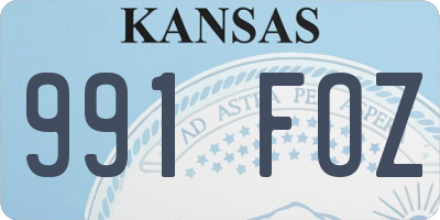 KS license plate 991FOZ