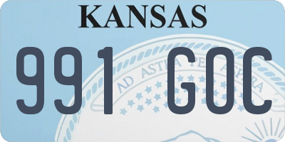 KS license plate 991GOC