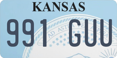 KS license plate 991GUU