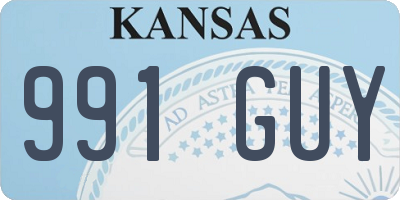 KS license plate 991GUY