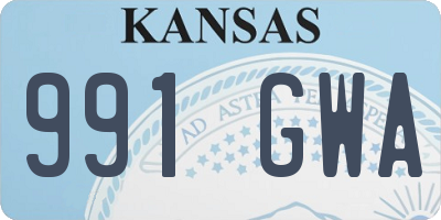 KS license plate 991GWA