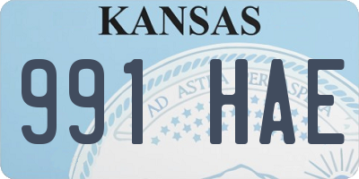 KS license plate 991HAE